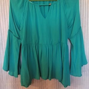 Copper Key Bell Sleeve Blouse